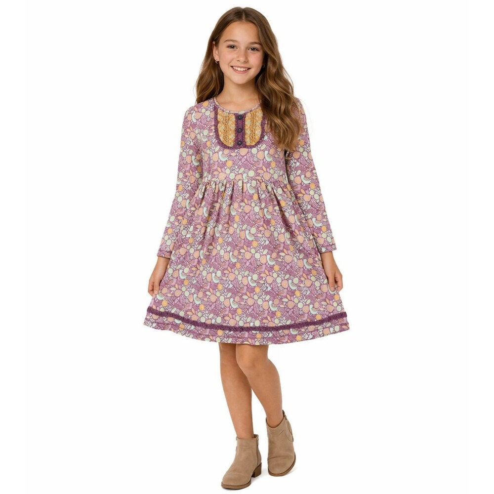 Matilda Jane Girls 10 Secret Fields Birdsong At Dawn Long Sleeve Twirly Dress